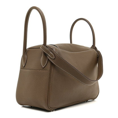 Hermes Taurillon Clemence Lindy 26 Etoupe 2 of 9