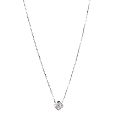 Van Cleef & Arpels 18K White Gold Diamond Pure Alhambra Pendant Necklace 1 of 8