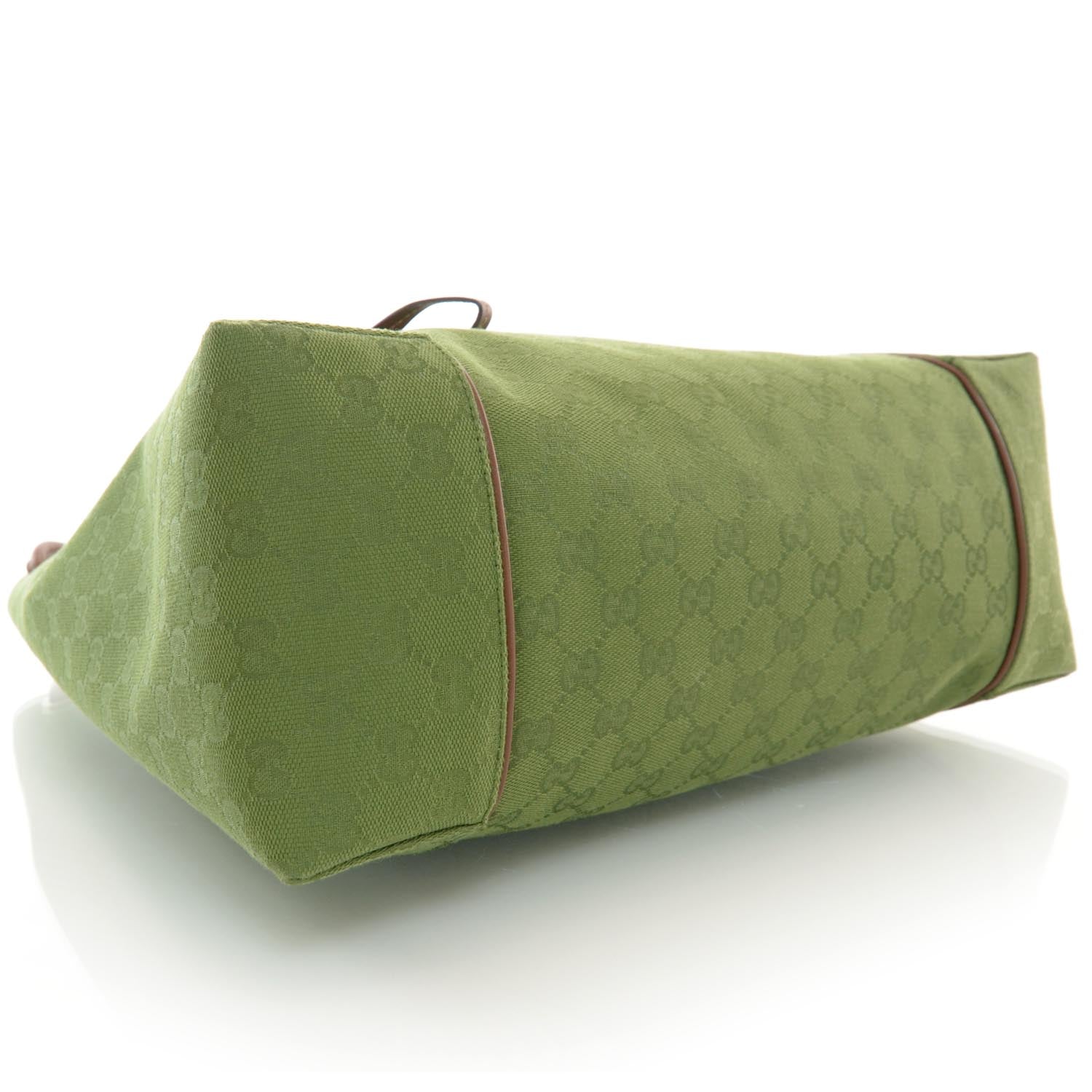 Gucci Canvas Monogram Hobo Green 4 of 7