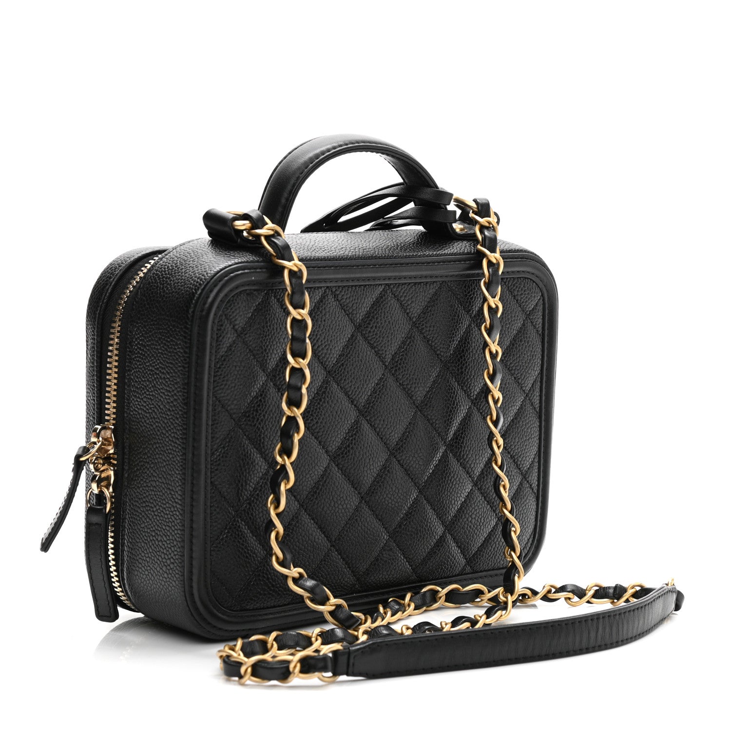Chanel Caviar Quilted Medium CC Filigree Vanity Case Black 3 of 12
