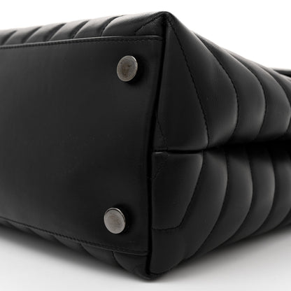 Saint Laurent Calfskin Y Quilted Monogram Monochrome Large Loulou Chain Satchel Black 10 of 11