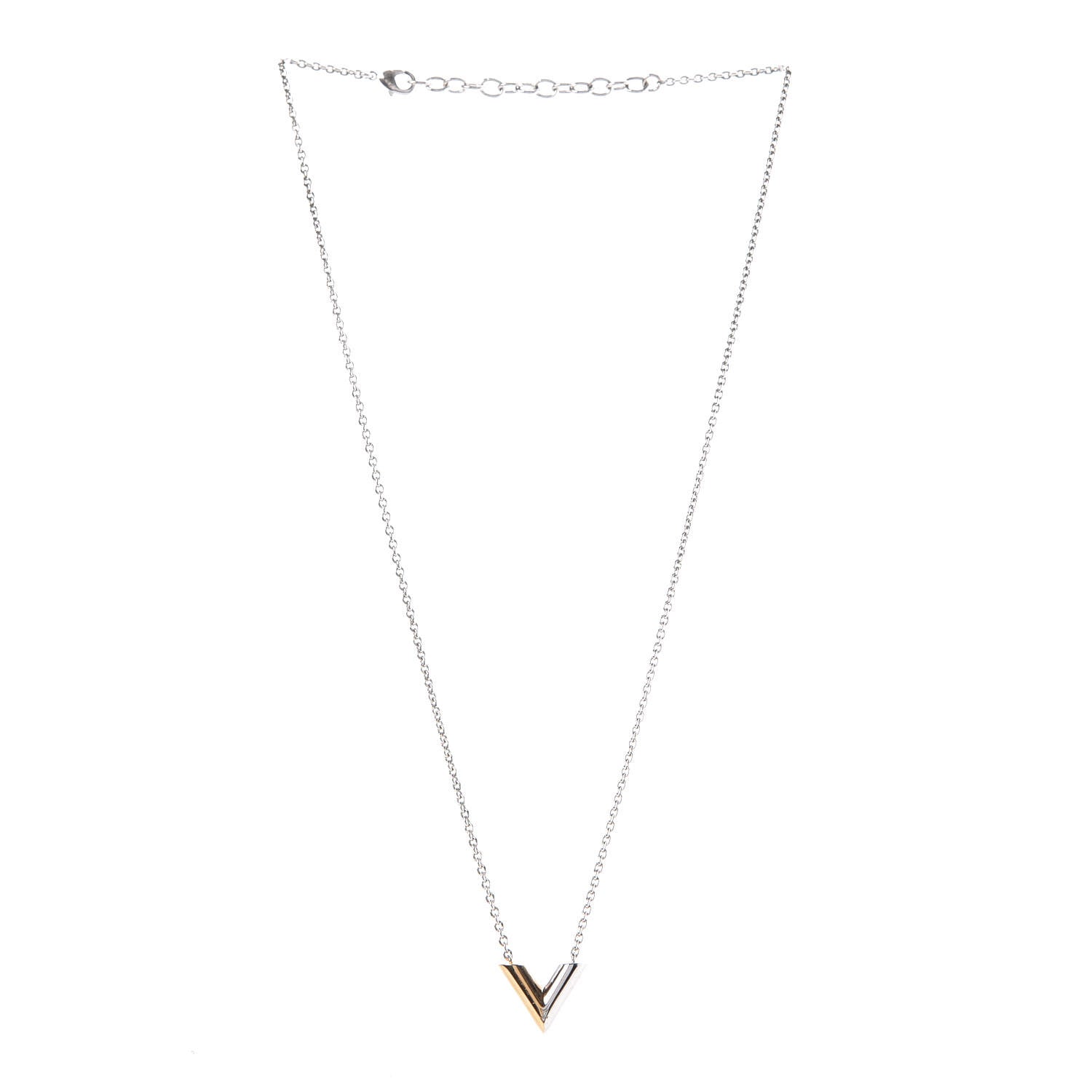 Louis Vuitton Essential V Necklace Silver 3 of 3