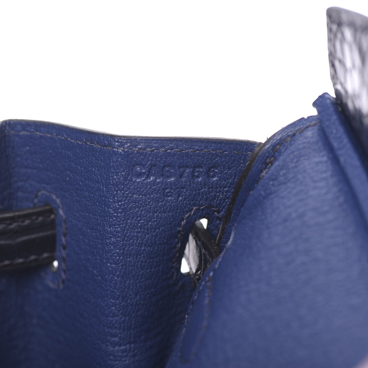 Taurillon Novillo Matte Alligator Birkin Touch 25 Bleu Saphir Marine