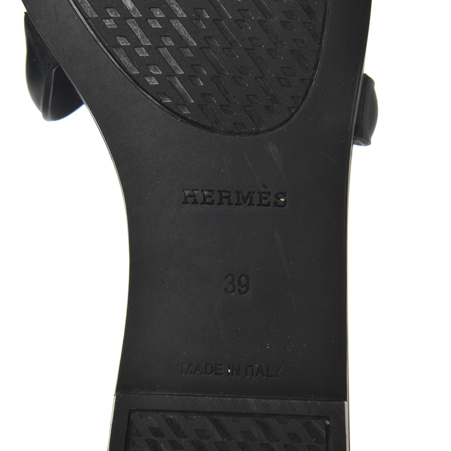 Hermes Rubber Aloha Sandals 39 Black 7 of 15