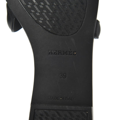 Hermes Rubber Aloha Sandals 39 Black 7 of 15