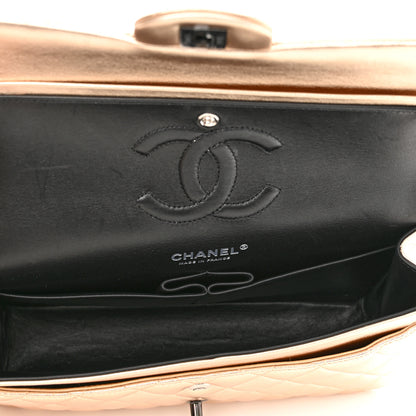 Chanel Metallic Lambskin Quilted Medium Double Flap Gold Black 5 of 11