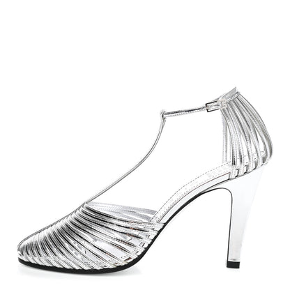 Givenchy Metallic Calfskin Look Book Cage Sandals 38 Silver 1 of 9
