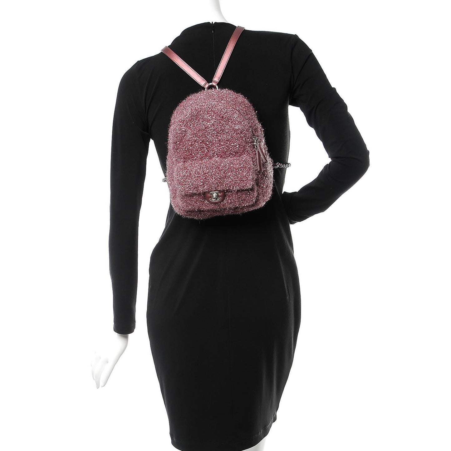 Lurex Knit Mini Pluto Glitter Backpack Pink