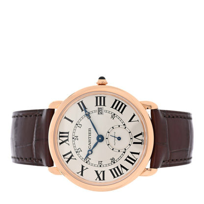Cartier 18K Pink Gold Alligator 40mm Ronde Louis Automatic Watch Brown 1 of 6