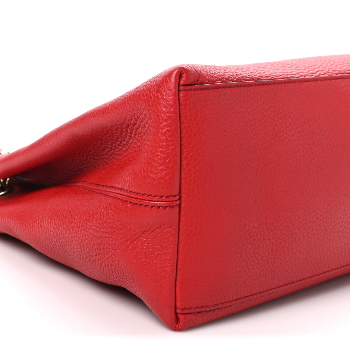 Gucci Pebbled Calfskin Medium Soho Chain Shoulder Bag Tabasco Red 9 of 11
