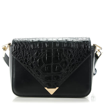 Alexander Wang Alligator Calfskin Embossed Prisma Envelope Crossbody Black 1 of 7