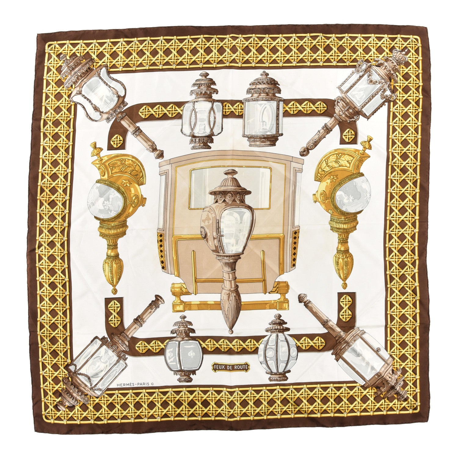 Hermes Silk Feux de Route Scarf 90 1 of 5