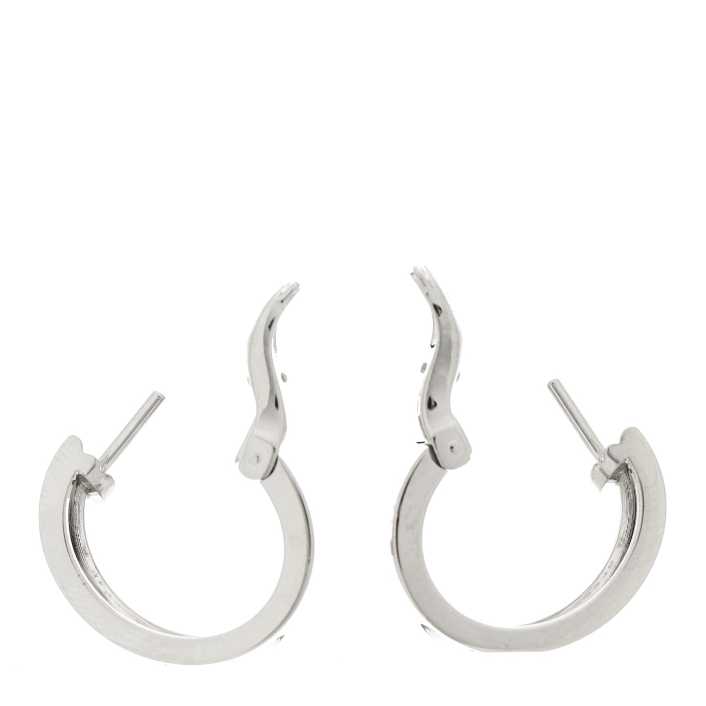 18K White Gold 5.5mm LOVE French Clip Hoop Earrings