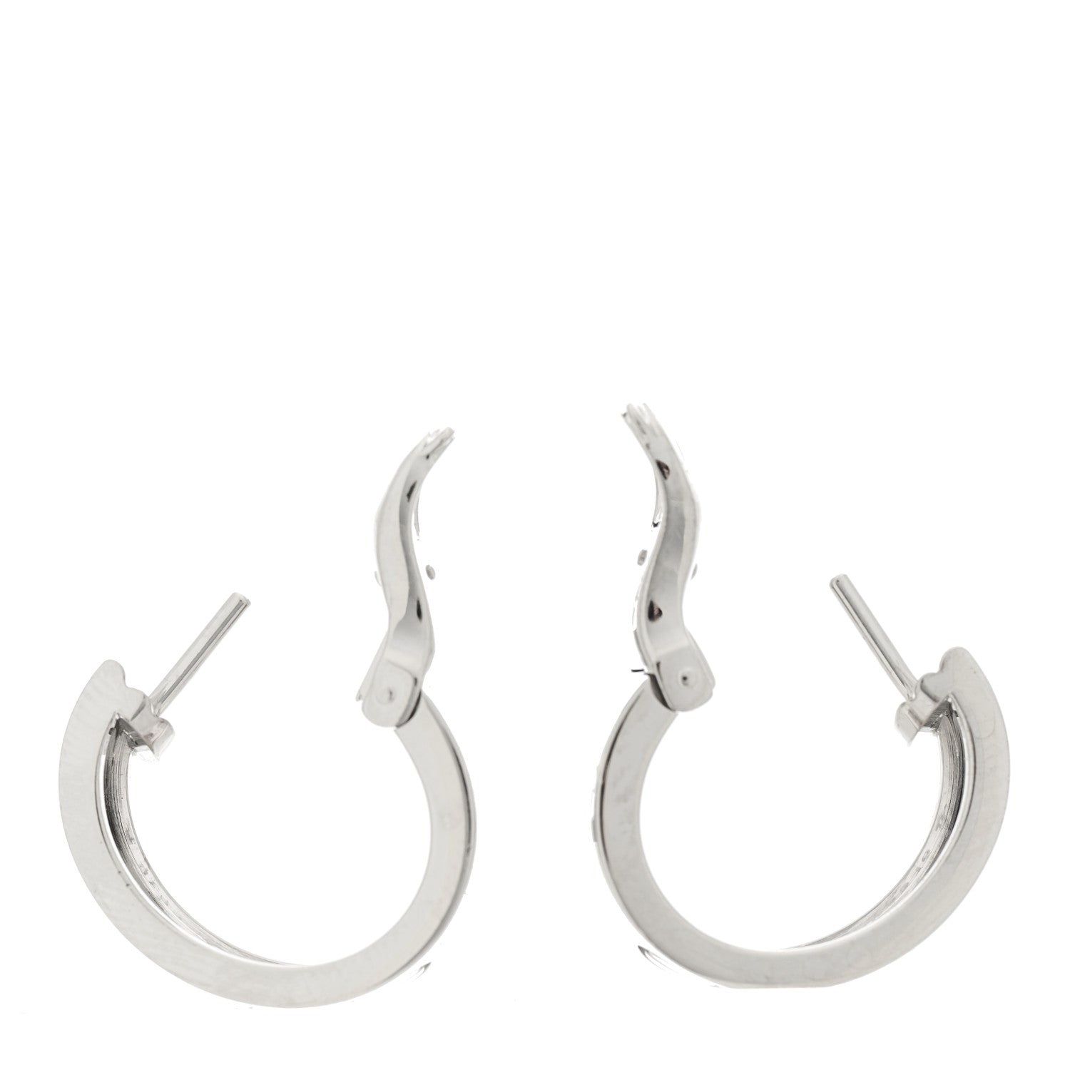 Cartier 18K White Gold 5.5mm LOVE French Clip Hoop Earrings 3 of 5