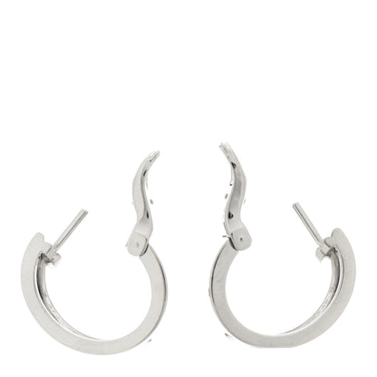Cartier 18K White Gold 5.5mm LOVE French Clip Hoop Earrings 3 of 5