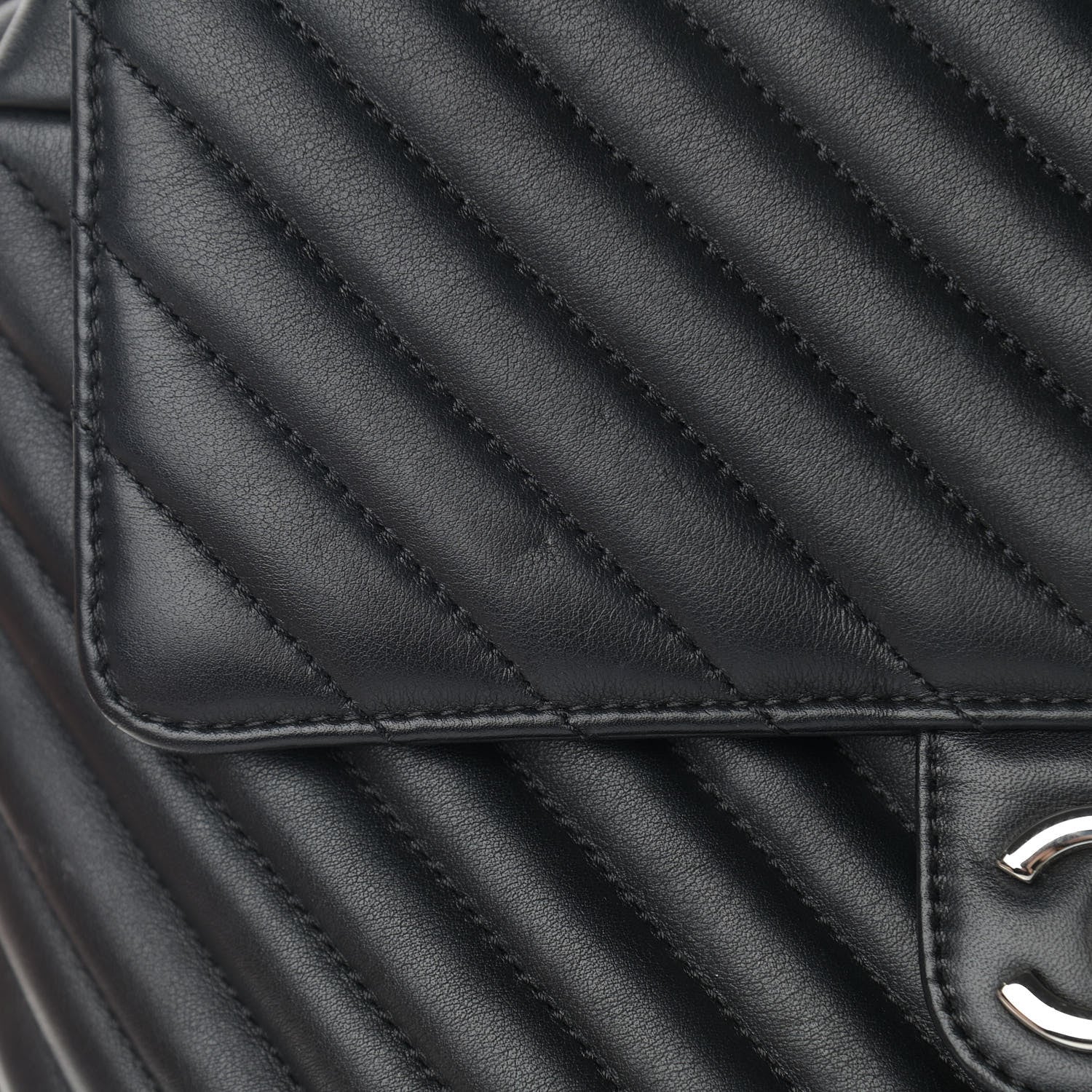Chanel Calfskin Chevron Quilted Large Urban Spirit Backpack Black 12 of 13