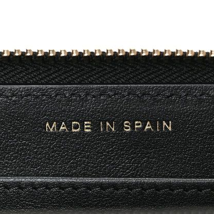 Chanel Caviar Quilted Filigree Zip Around Wallet Beige Black 7 of 7