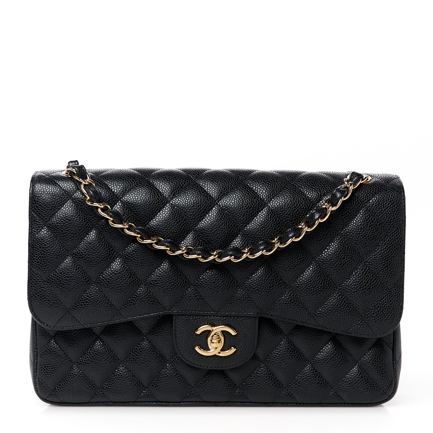 Chanel Caviar Quilted Jumbo Double Flap Black 1 of 12