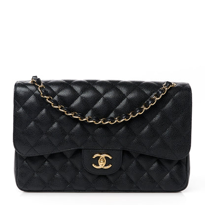 Chanel Caviar Quilted Jumbo Double Flap Black 1 of 12