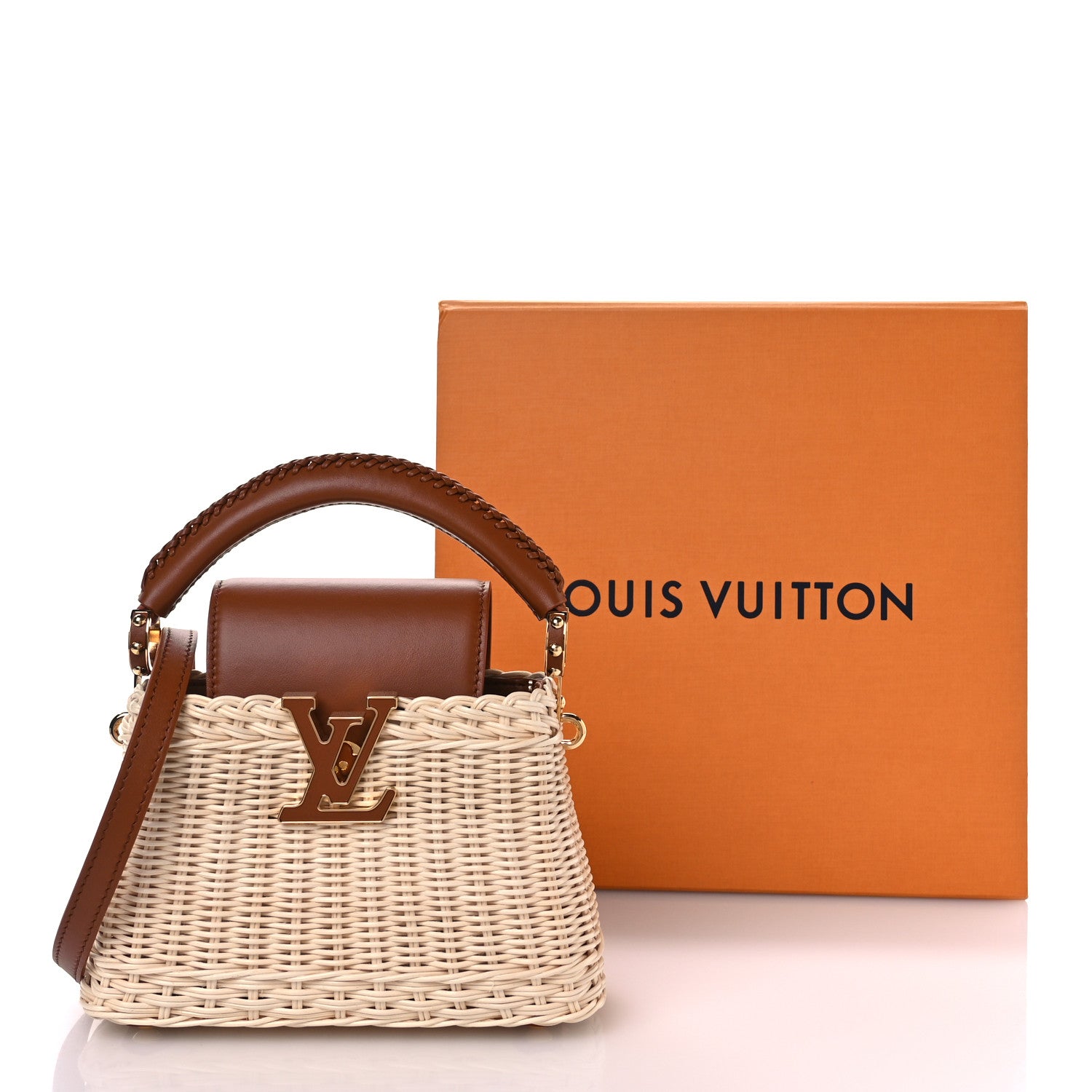 Louis Vuitton Rattan Calfskin Capucines Mini Brown 10 of 10
