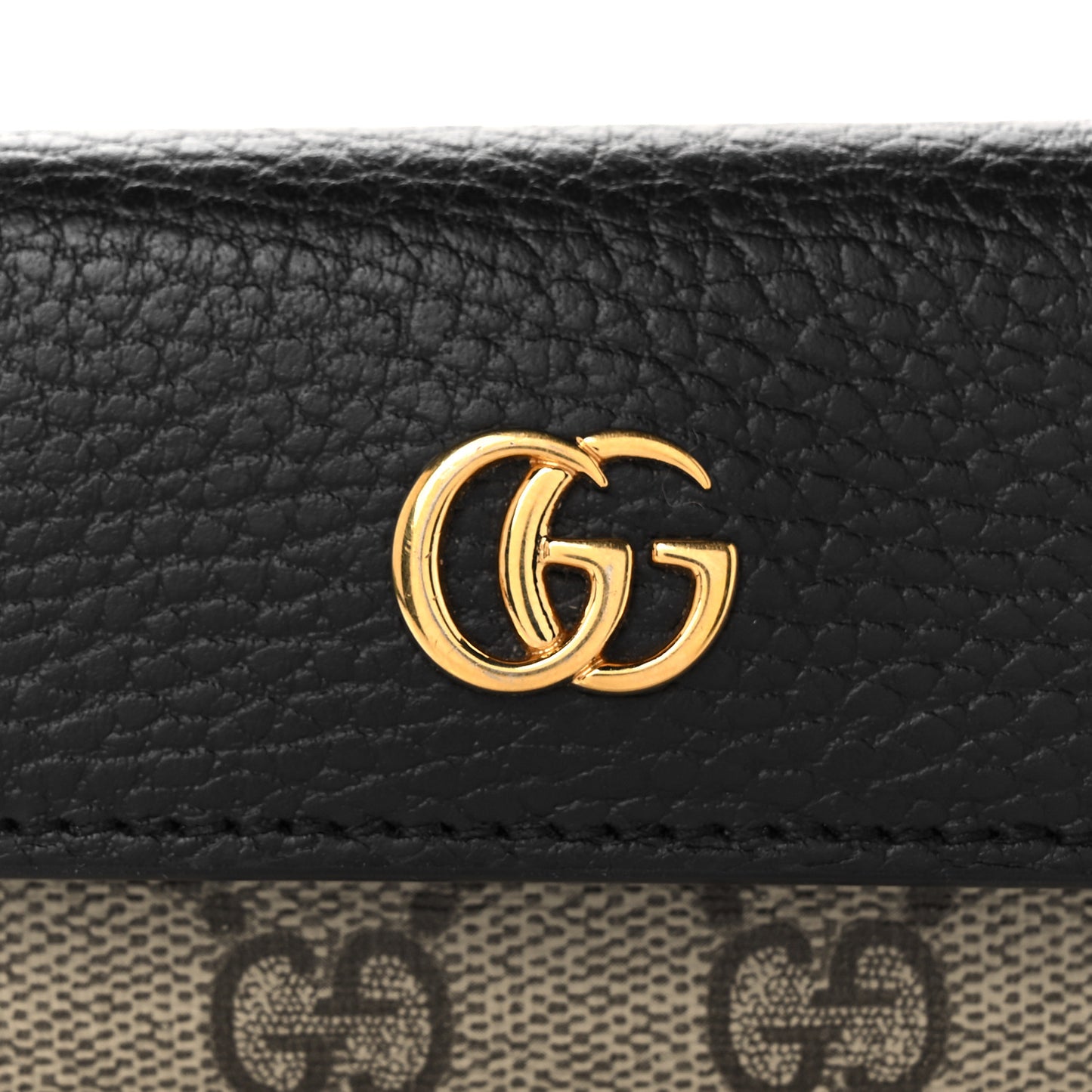 Dollar Calfskin GG Supreme Monogram GG Marmont 6 Key Holder Case Black Beige Ebony