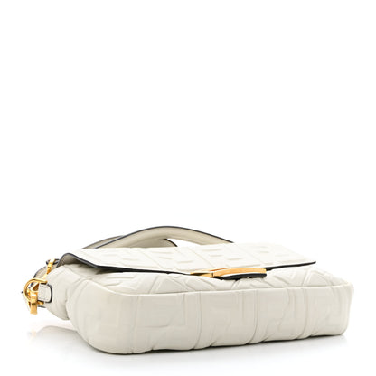Fendi Nappa FF 1974 Embossed Baguette White 4 of 11