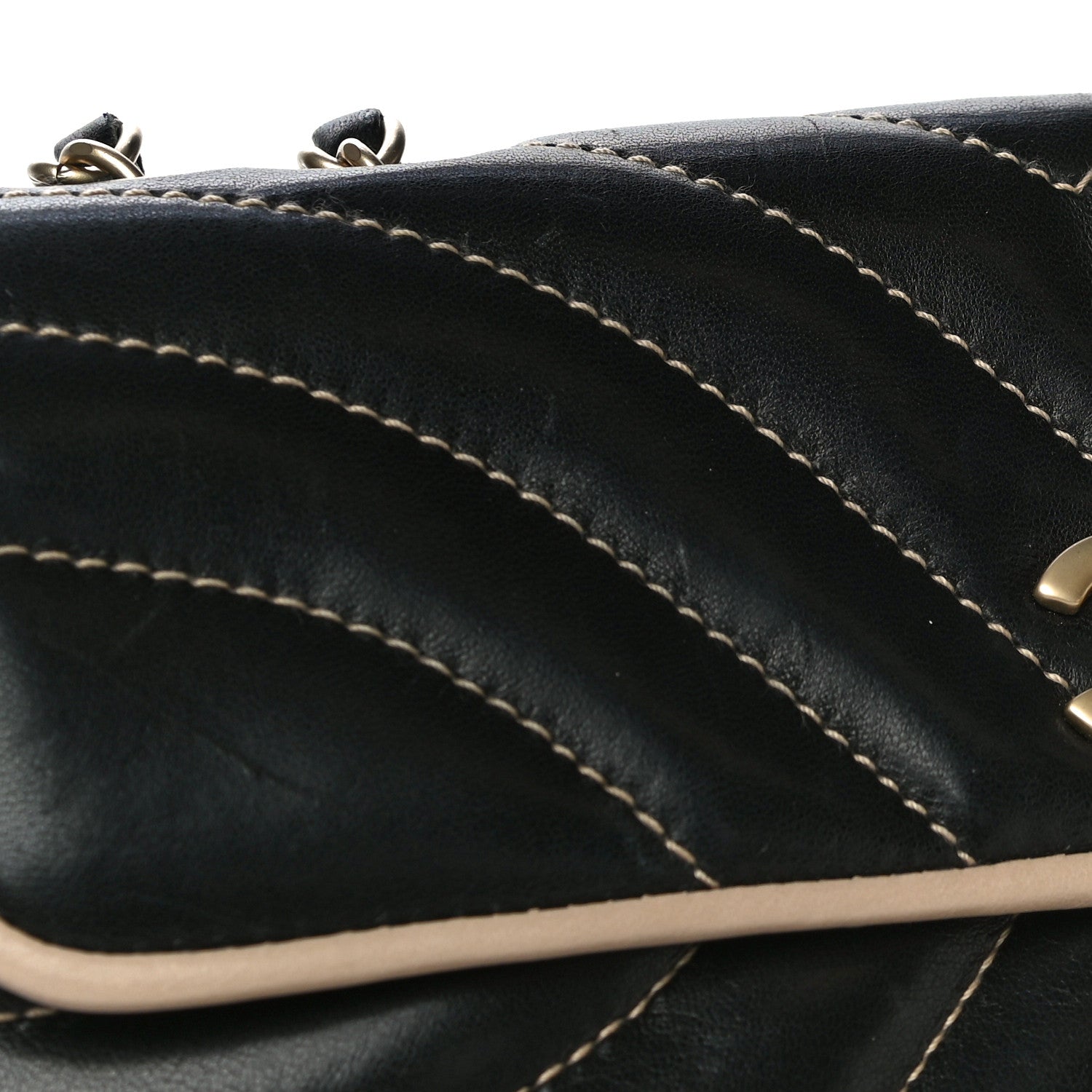 Chanel Lambskin Quilted Single Flap Bag Black Beige 24 of 25
