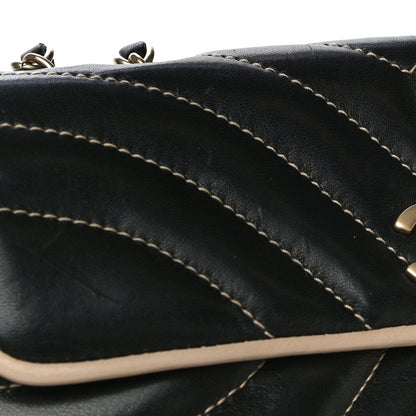 Chanel Lambskin Quilted Single Flap Bag Black Beige 24 of 25