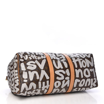 Louis Vuitton Graffiti Keepall 50 Silver 4 of 14