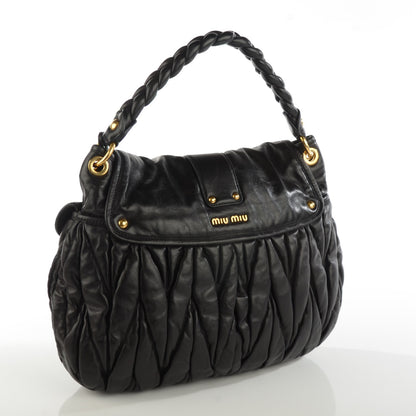 Miu Miu Nappa Matelasse Coffer Hobo Black 3 of 8