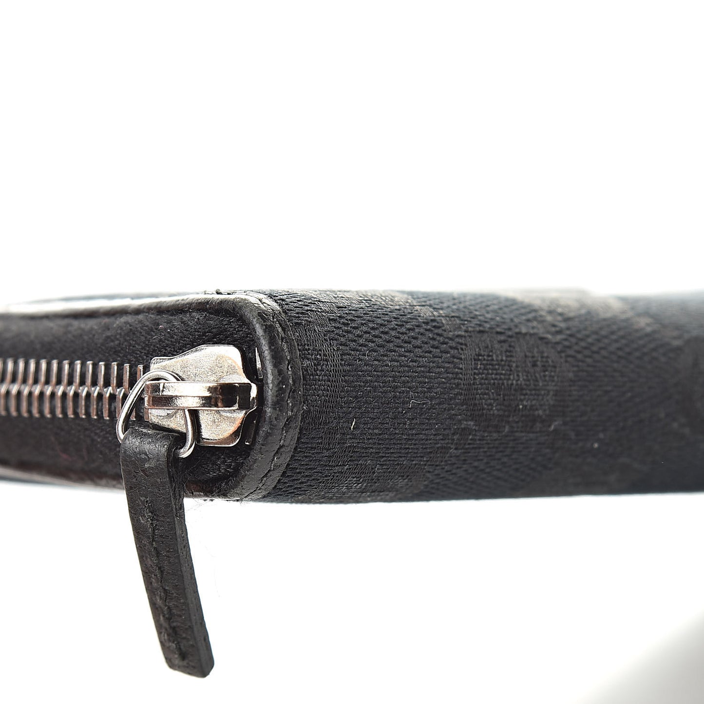 Monogram Metal Bar Zip Around Wallet Black
