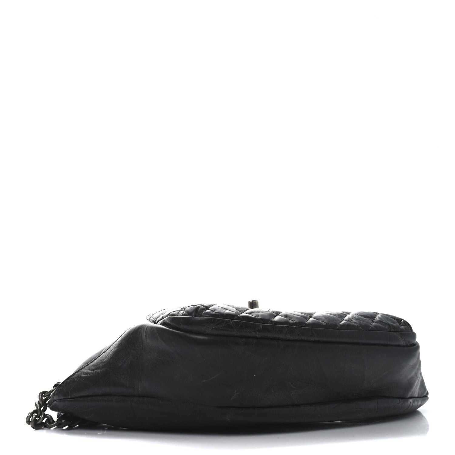 Chanel Crumpled Calfskin Quilted Casual Rock Waist Bag Fanny Pack Black 4 of 10
