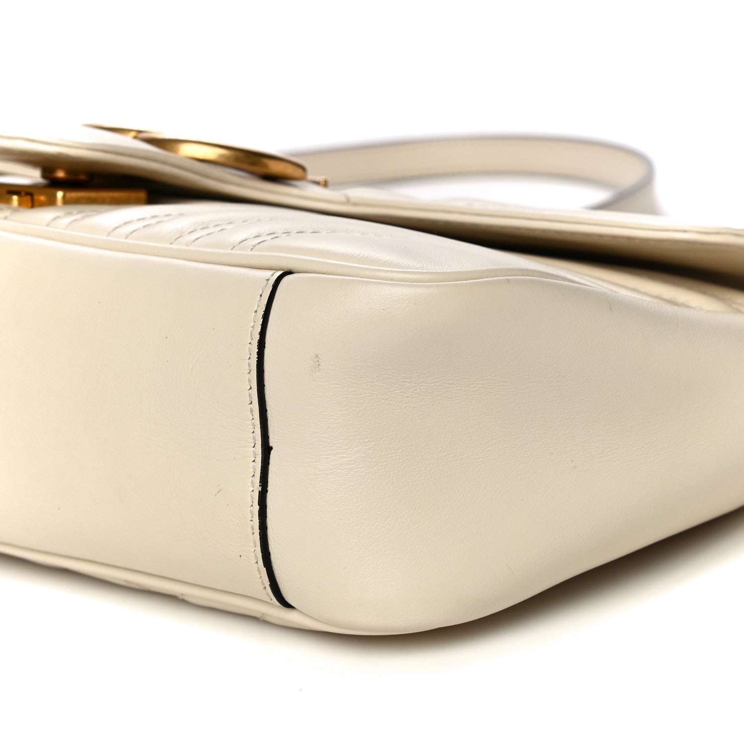 Gucci Calfskin Matelasse Small GG Marmont Shoulder Bag White 10 of 19