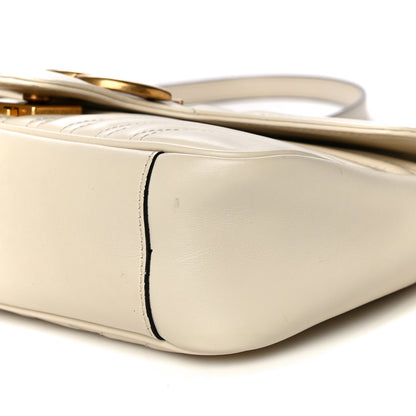 Gucci Calfskin Matelasse Small GG Marmont Shoulder Bag White 10 of 19