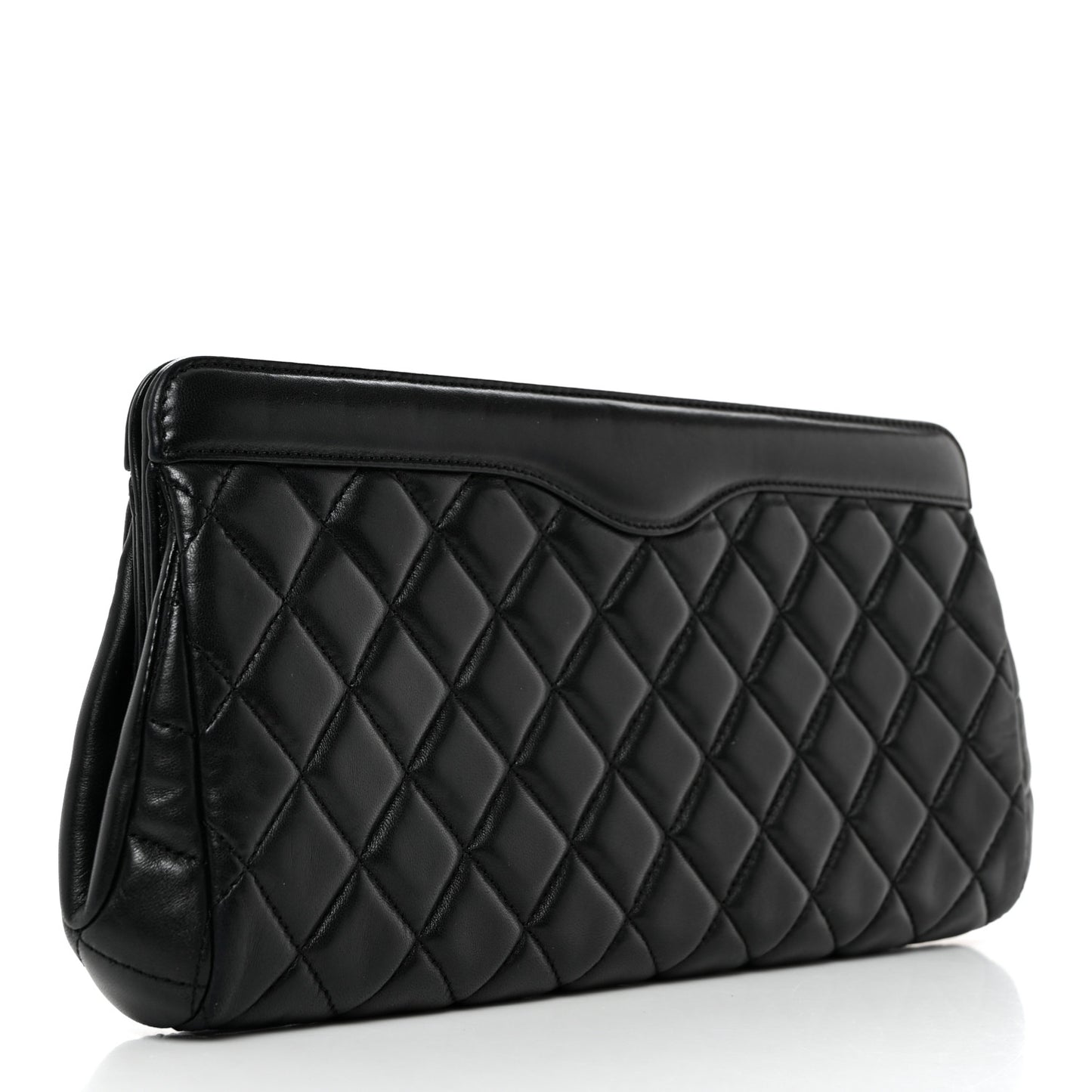 Lambskin Quilted Clutch Black