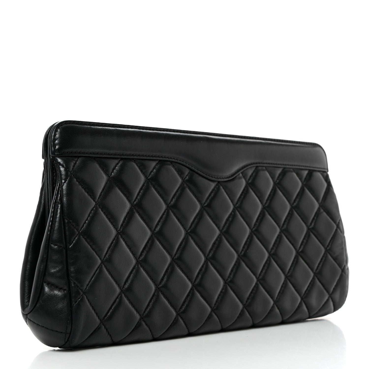 Chanel Lambskin Quilted Clutch Black 4 of 8