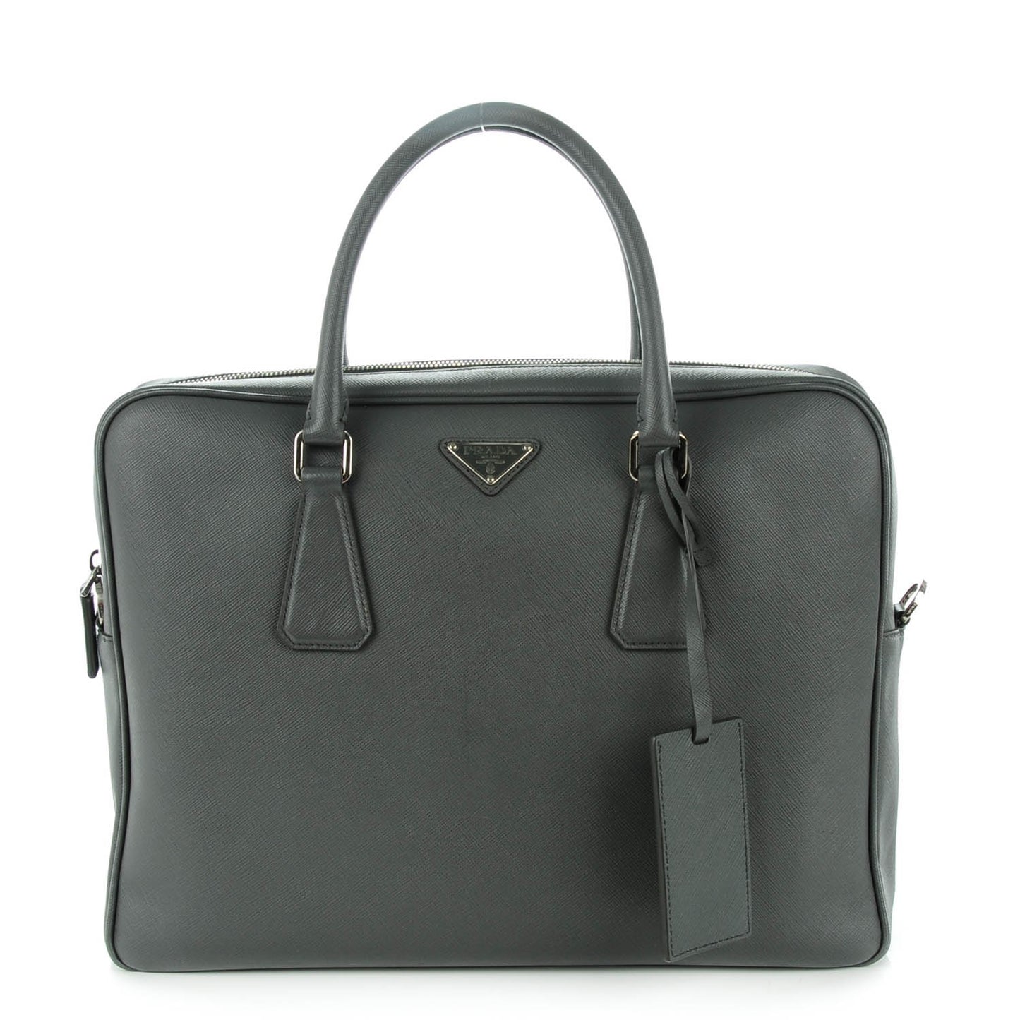 Saffiano Logo Briefcase Marmo