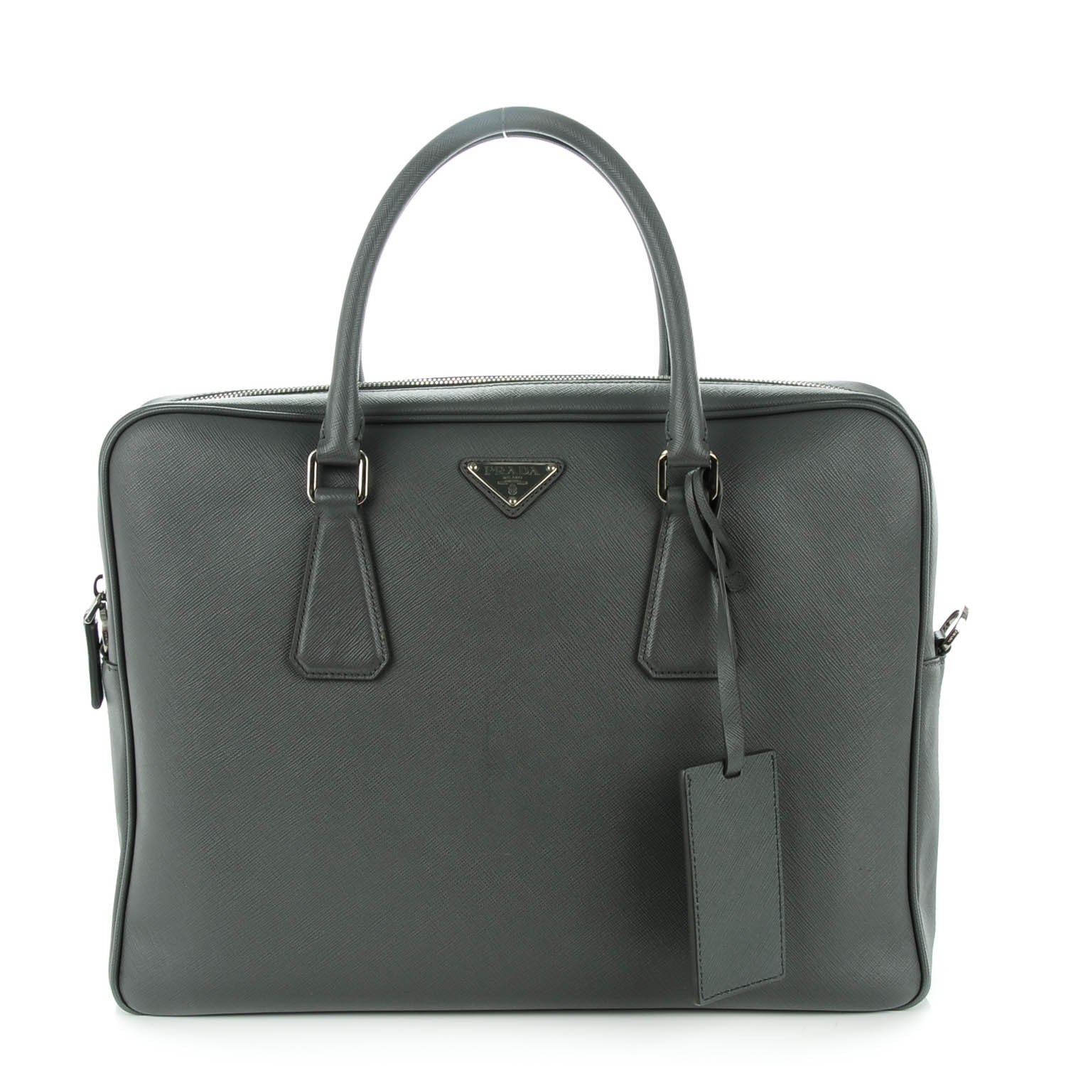 Prada Saffiano Logo Briefcase Marmo 1 of 8