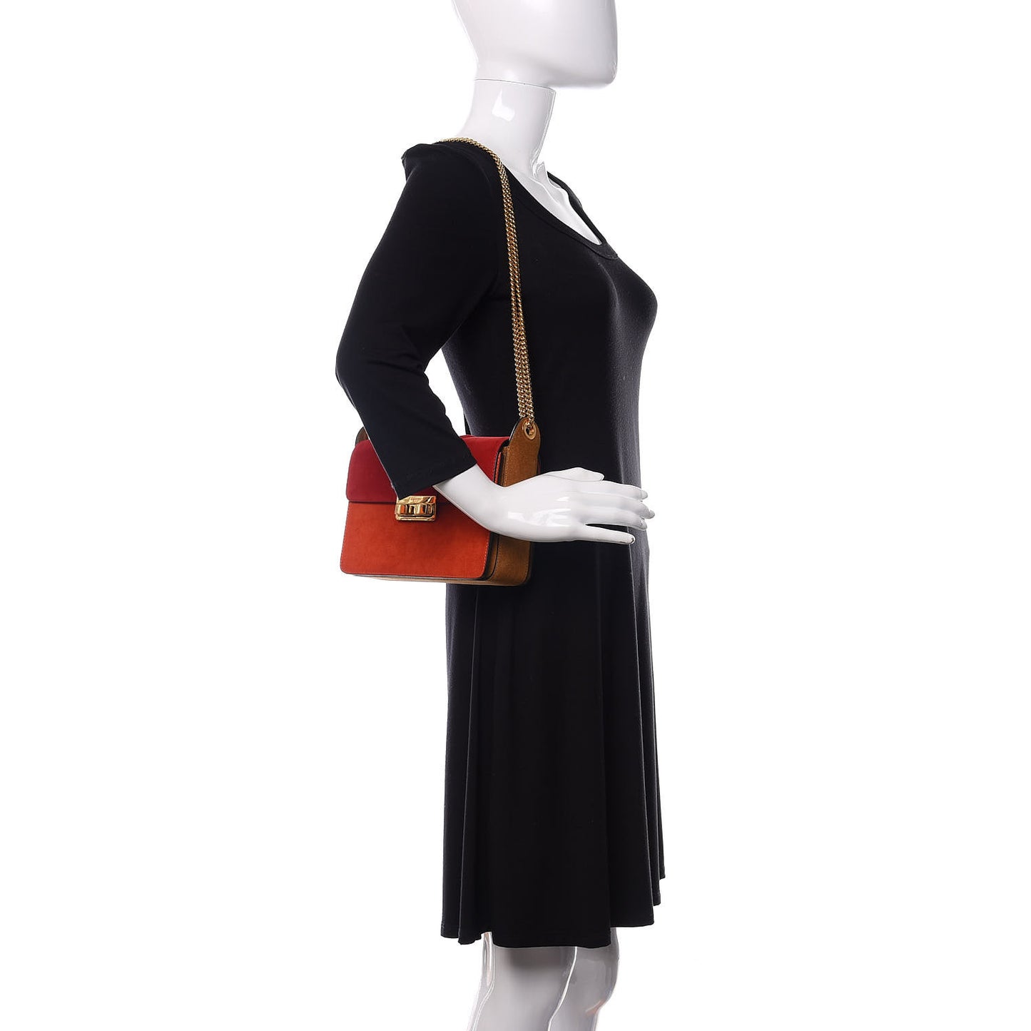 Suede Color Block Small Jiji Shoulder Bag Multicolor