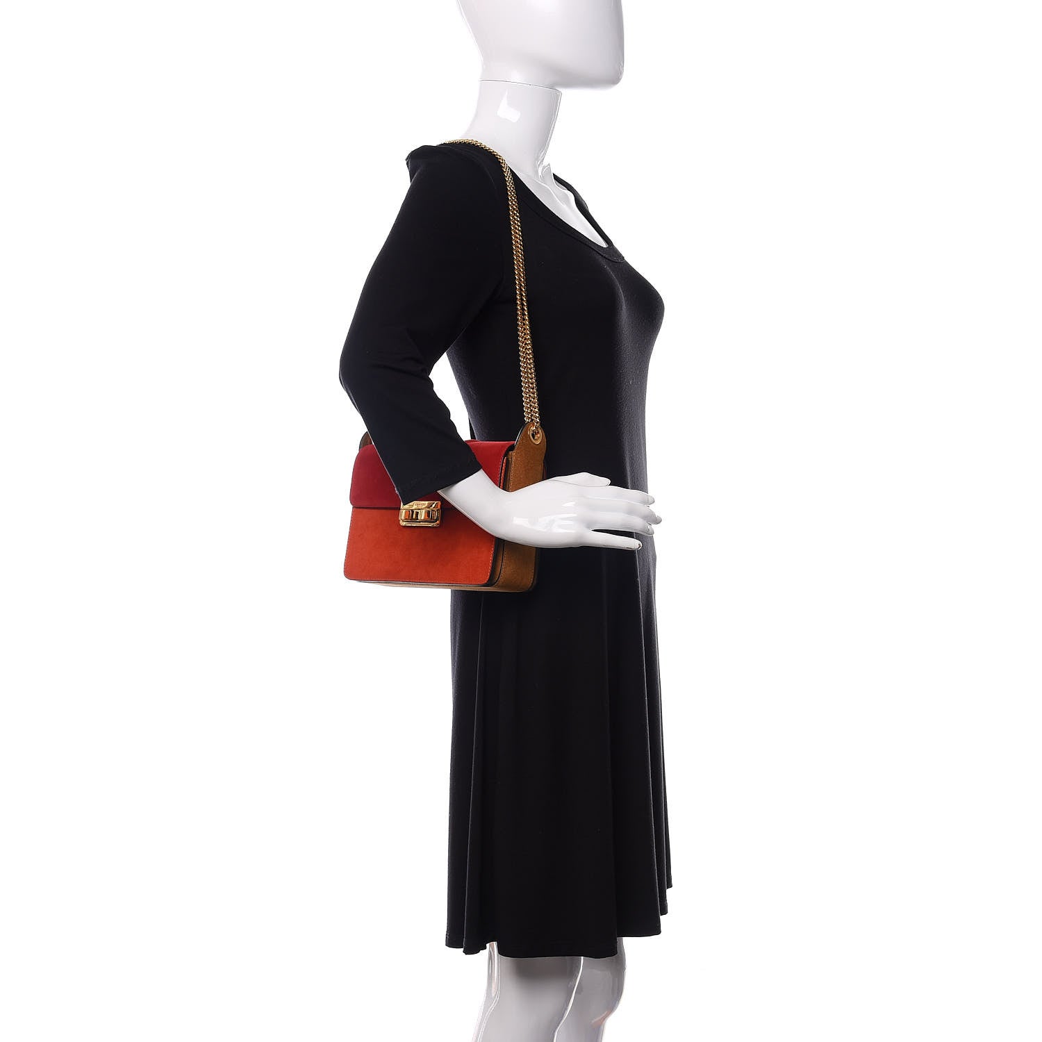 Lanvin Suede Color Block Small Jiji Shoulder Bag Multicolor 2 of 10