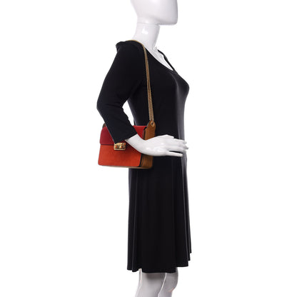 Lanvin Suede Color Block Small Jiji Shoulder Bag Multicolor 2 of 10