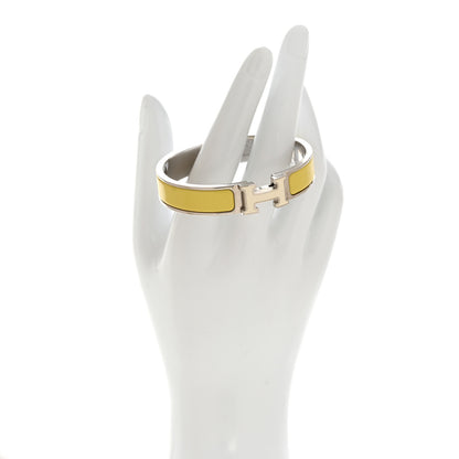 Hermes Enamel Narrow Clic Clac H Bracelet PM Jaune Citron White 2 of 5
