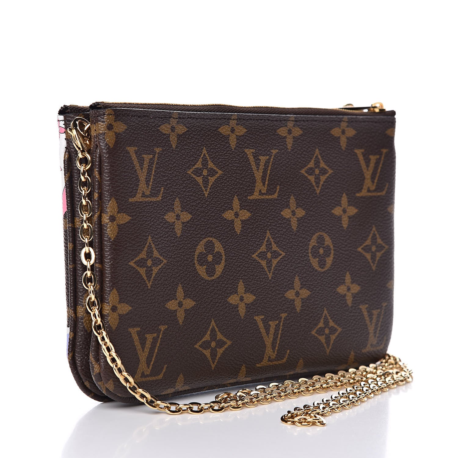 Louis Vuitton Monogram 2019 Christmas Animation Double Zip Pochette 3 of 9
