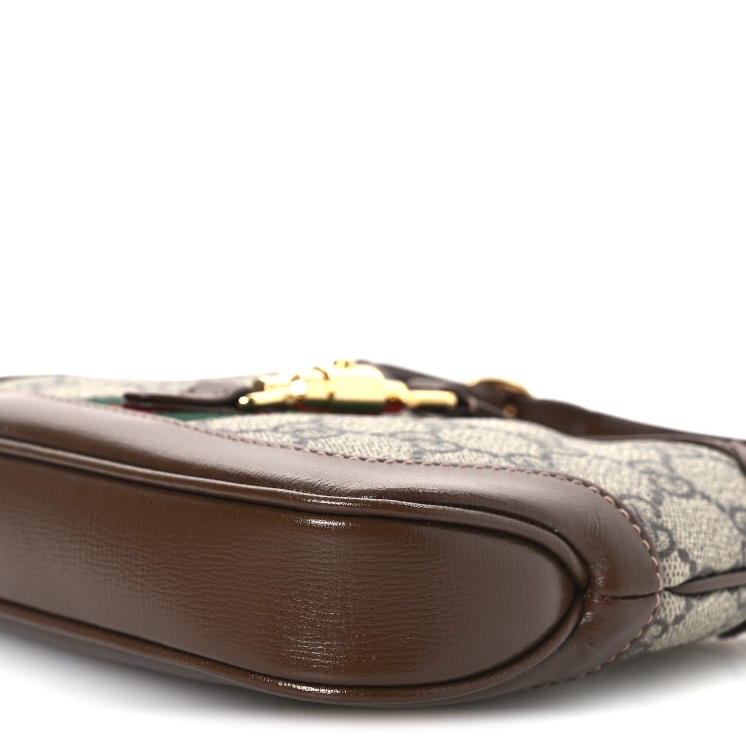 Gucci GG Supreme Monogram Azalea Calfskin Web Mini Jackie 1961 Hobo Beige Ebony Brown Sugar 10 of 11