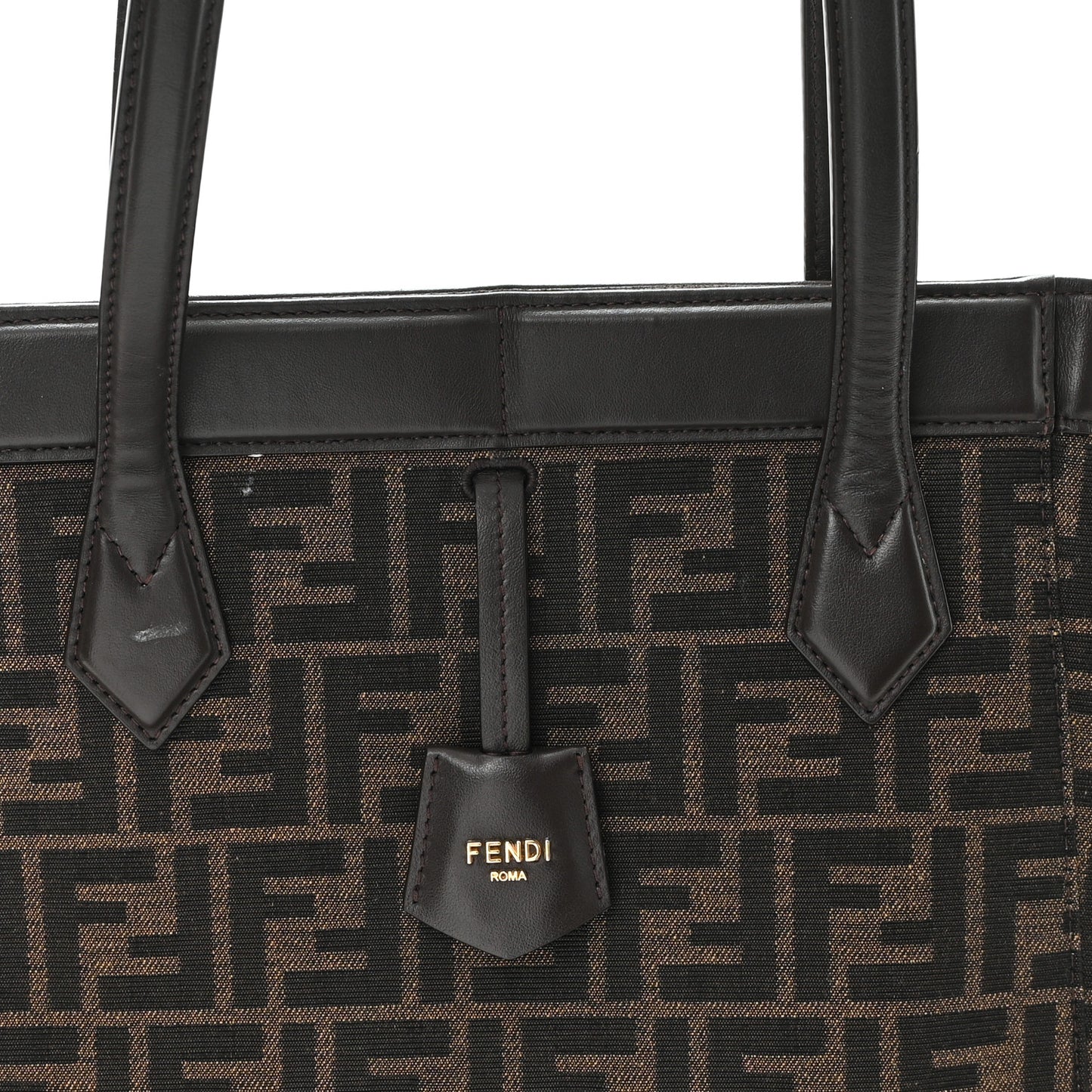 Fabric Jacquard Vitello Grace FF 1974 Medium Fendi Origami Tobacco Moro Ebano