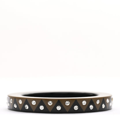 Louis Vuitton Crystal Resin Zigzag Bangle Bracelet M Black Brown 1 of 6