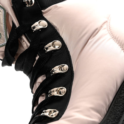 Chanel Nylon Calfskin Womens Coco Neige Short Boots 37.5 Pink Black 12 of 12