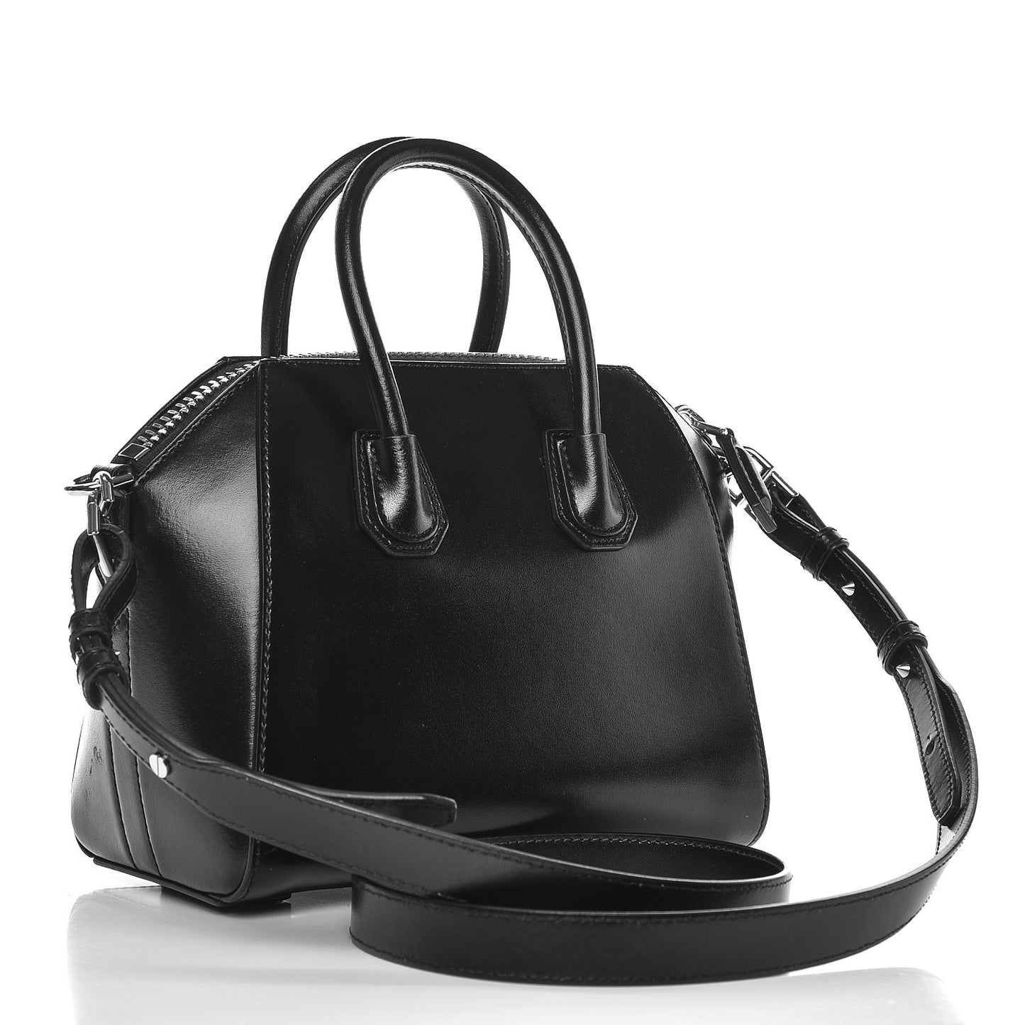 Shiny Lord Calfskin Mini Antigona Black