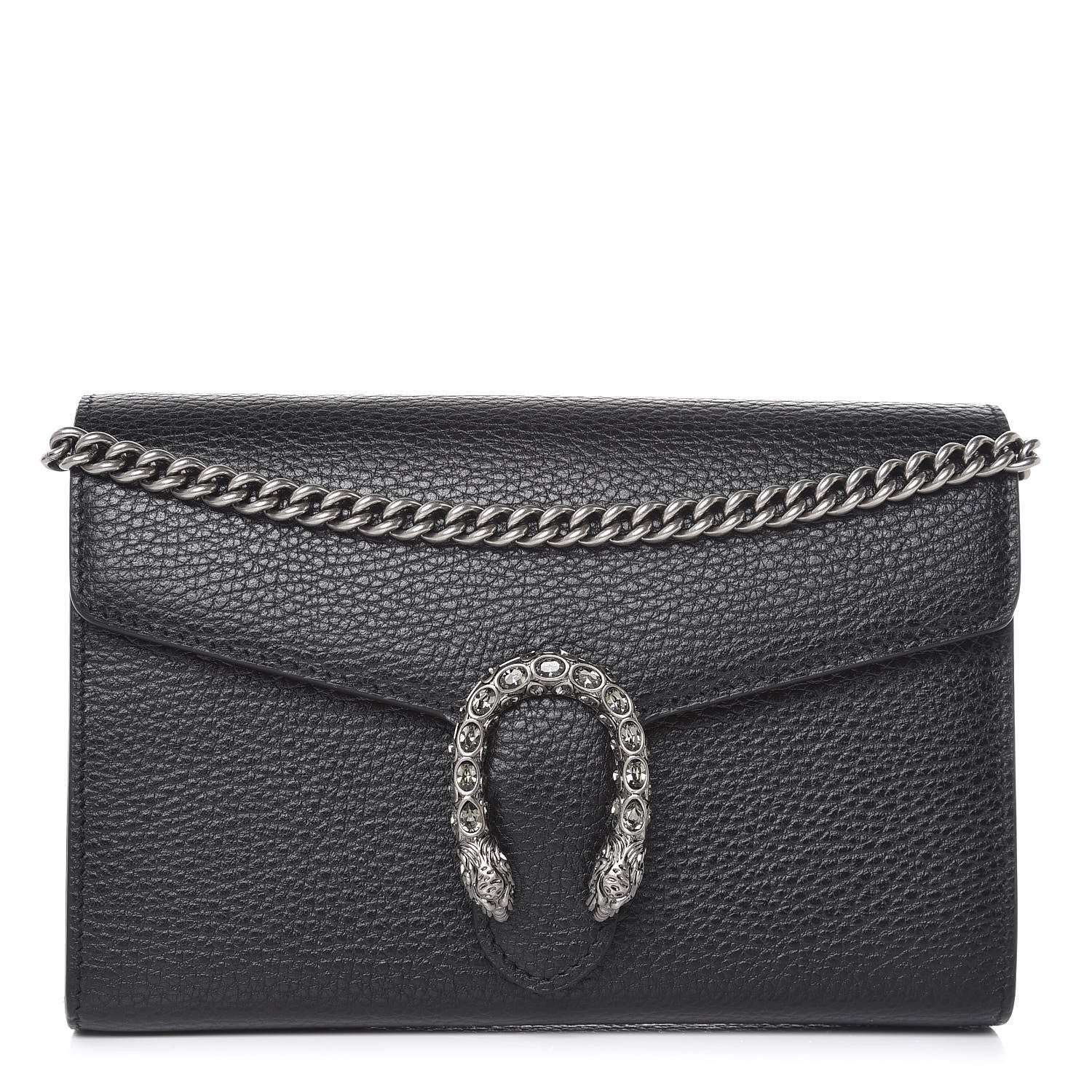 Gucci Calfskin Mini Dionysus Chain Wallet Black 1 of 9