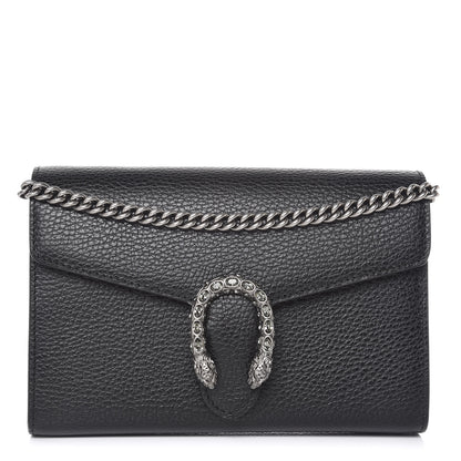 Gucci Calfskin Mini Dionysus Chain Wallet Black 1 of 9